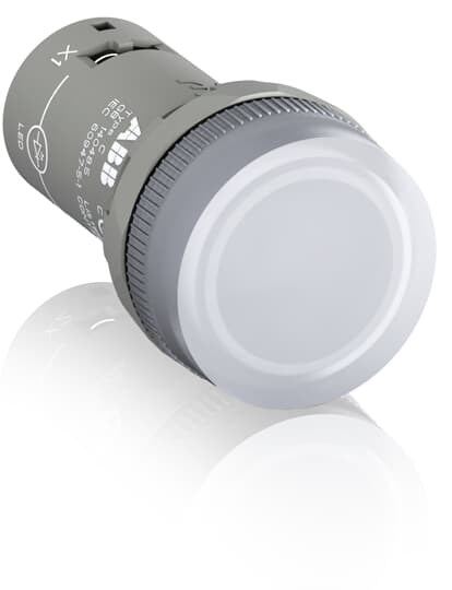 ABB Controls 22mm Pilot Light; Round; Clear; 110-130VAC